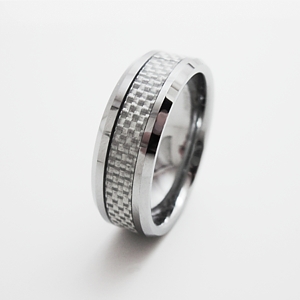 Tungsten Band with Light Carbon Fiber Inlay